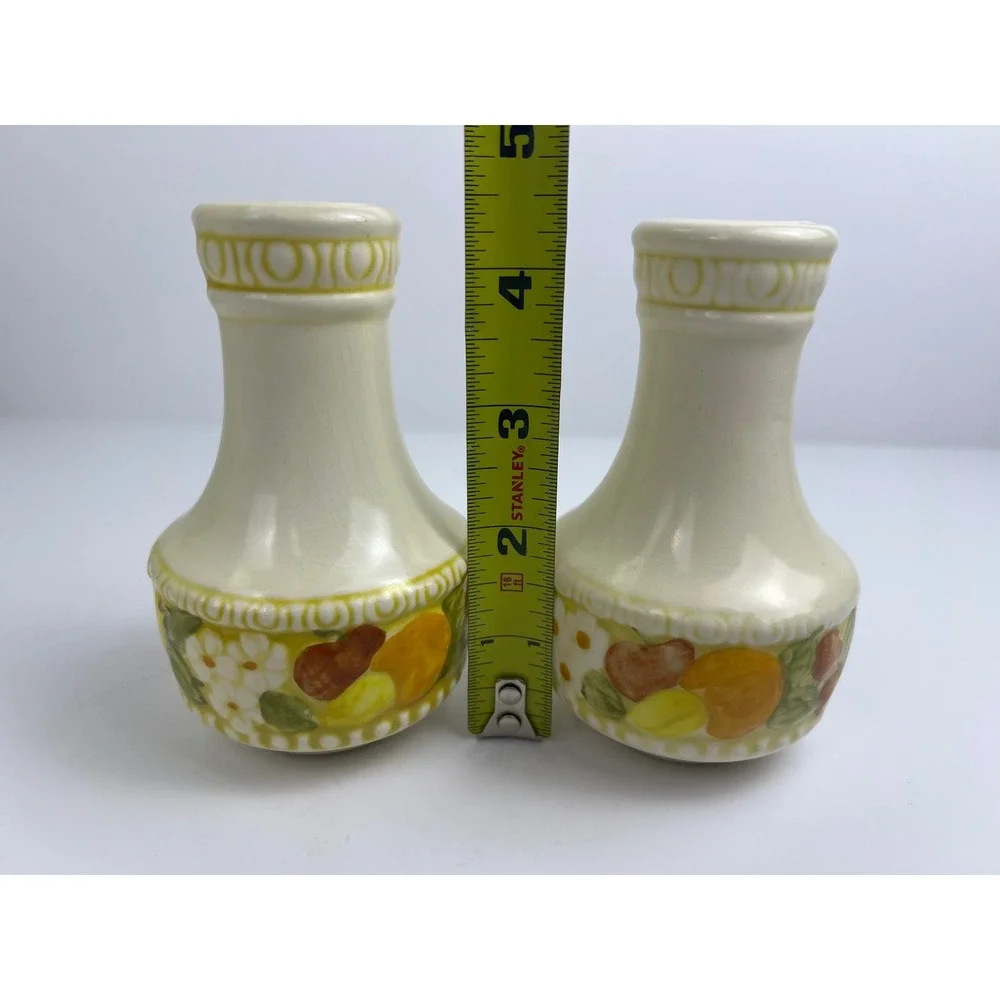 Vintage Metlox Poppytrail‎ Vernon Ceramic Salt Pepper Shakers Fruit Floral